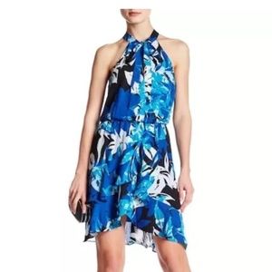 Parker Ruffle Halter Floral Dress MSRP $265 BNWT!